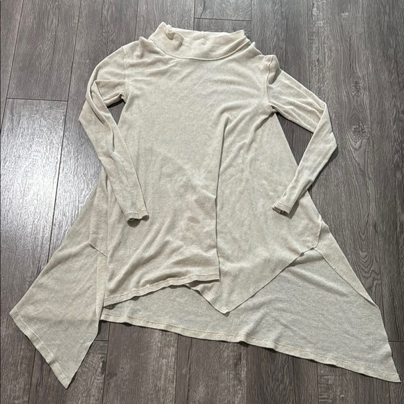 Free people thin waffle knit tan tunic xs - Picture 1 of 4
